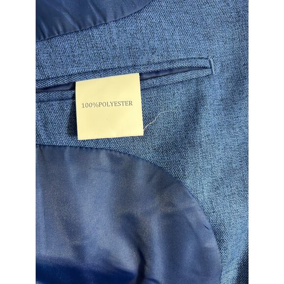 Men’s Blue Blazer Sport Coat Modern Slim Fit Jacket One Button - Picture 5 of 5